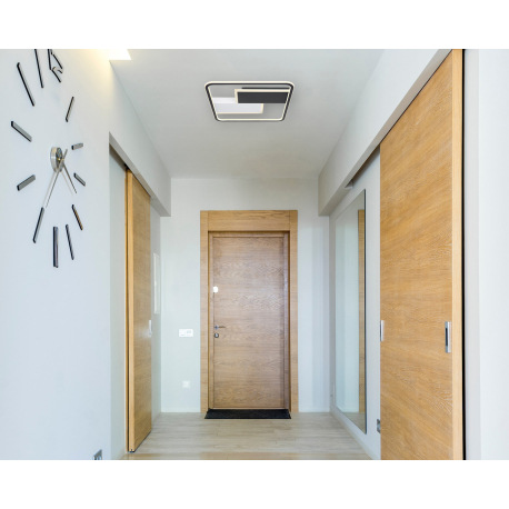 Stropné svietidlo, kov čierny a biely, akryl satinovaný, plast opál, stmievateľné, fixácia farby, Sm 1