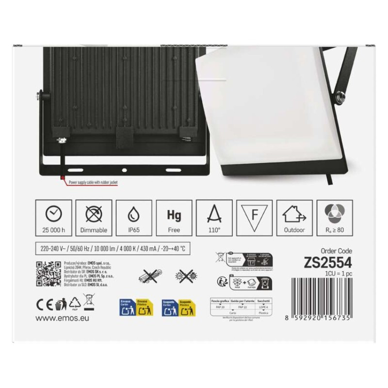 LED reflektor TAMBO EVO, 100 W, 10 000 lm, IP65, čierny 12