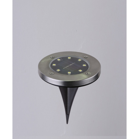 Solárne svietidlo, nerezová oceľ, plast, čierna, 2ks v balení, so zapichovacím hrotom, IP44, vypínač 8