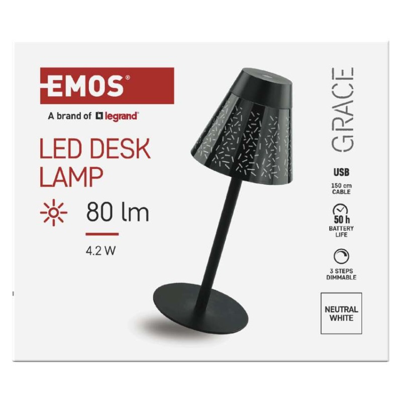 LED stolná lampa GRACE, dobíjacia 9