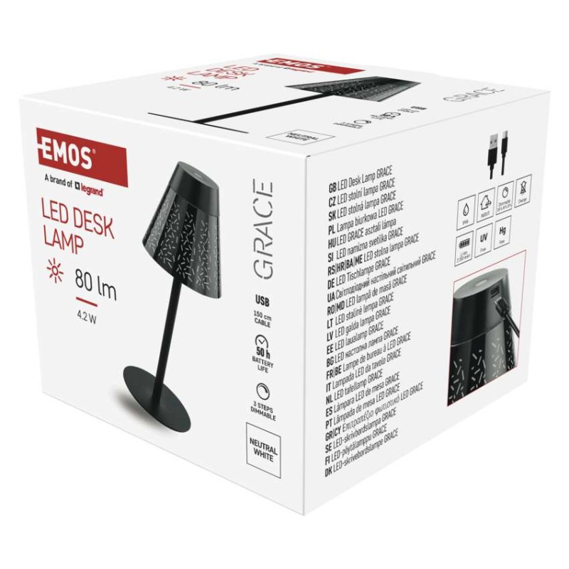 LED stolná lampa GRACE, dobíjacia 3