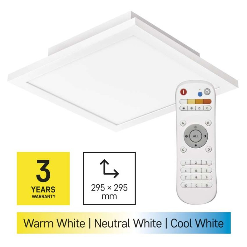 LED panel prisadený RIVI 30x30, 20W, stmiev.so zmenou CCT 6