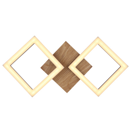 Stropné svietidlo, kov čierny, drevo tmavohnedé, plast biely, DxŠxV:460x225x70mm, vrátane LED 18W 23 14