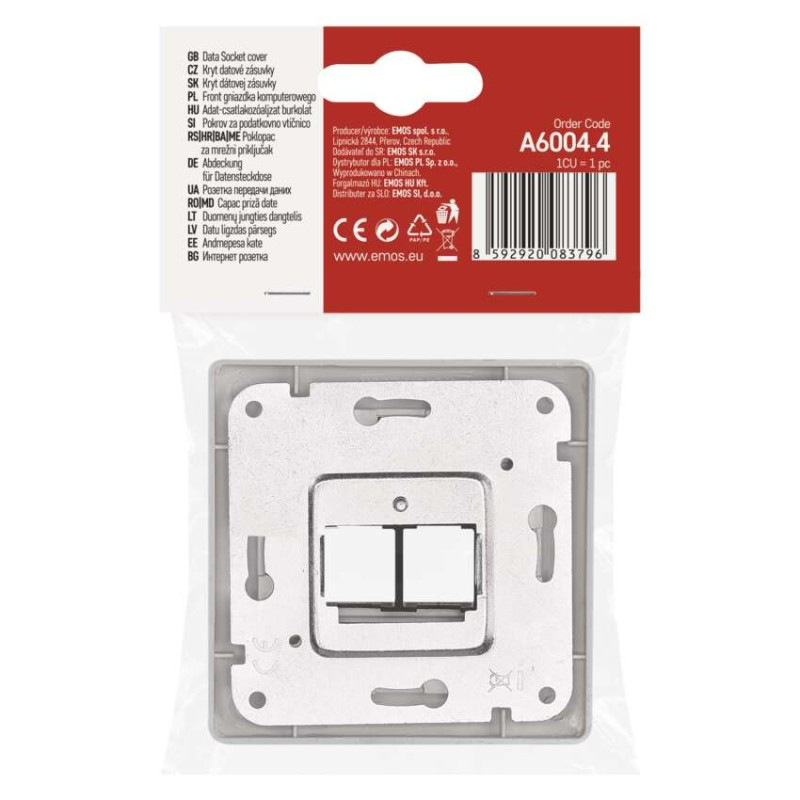 Kryt dátovej zásuvky 2xRJ45 4