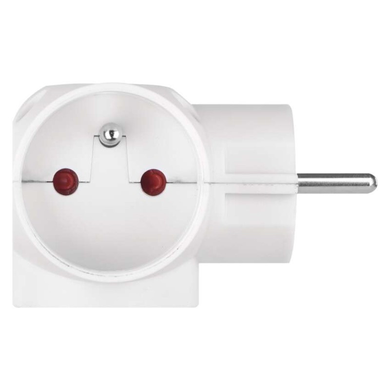 Rozbočovacia zásuvka 3×, okrúhla, biela 2