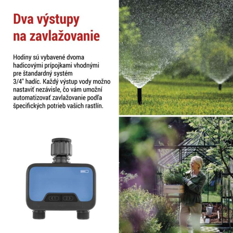 Časovač zavlažovania GoSmart, Bluetooth 5.0, 2 výstupy 6