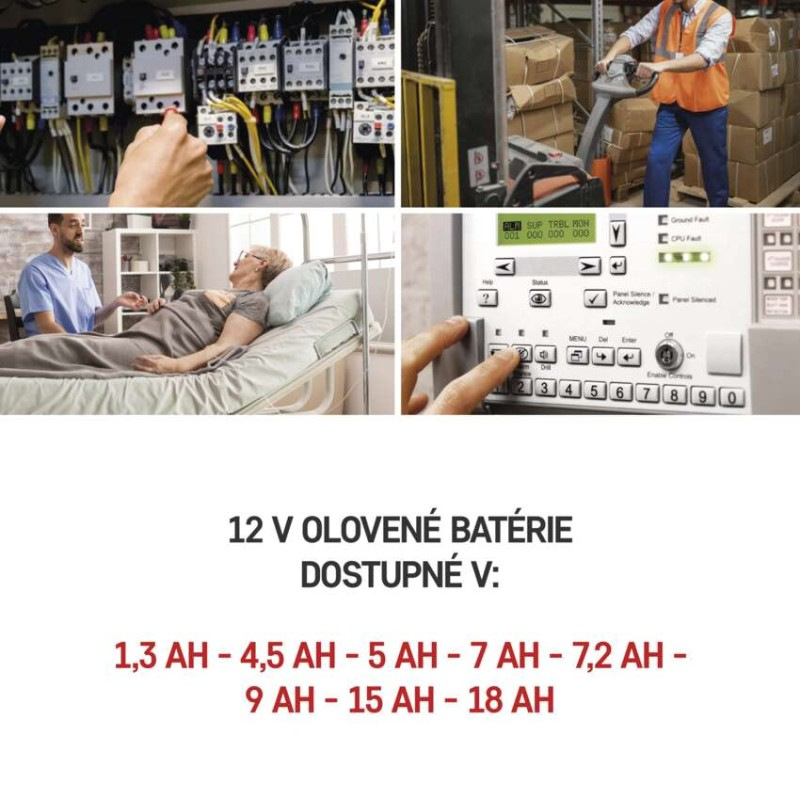 Bezúdržbový olovený akumulátor 12 V/9 Ah, faston 6,3 mm 2