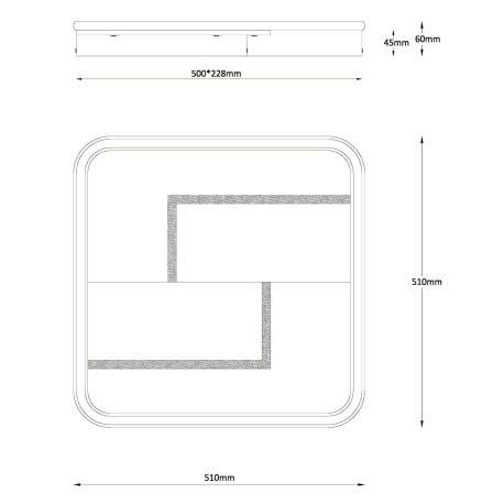 Stropné svietidlo, kov čierny a biely, akryl satinovaný, plast opál, stmievateľné, fixácia farby, Sm 20