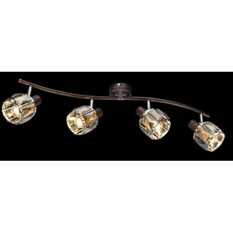 Stropné svietidlo, kov, bronzová, sklenené kryštály, dymová, nastaviteľné ramená, DxV: 700x180, bez 5