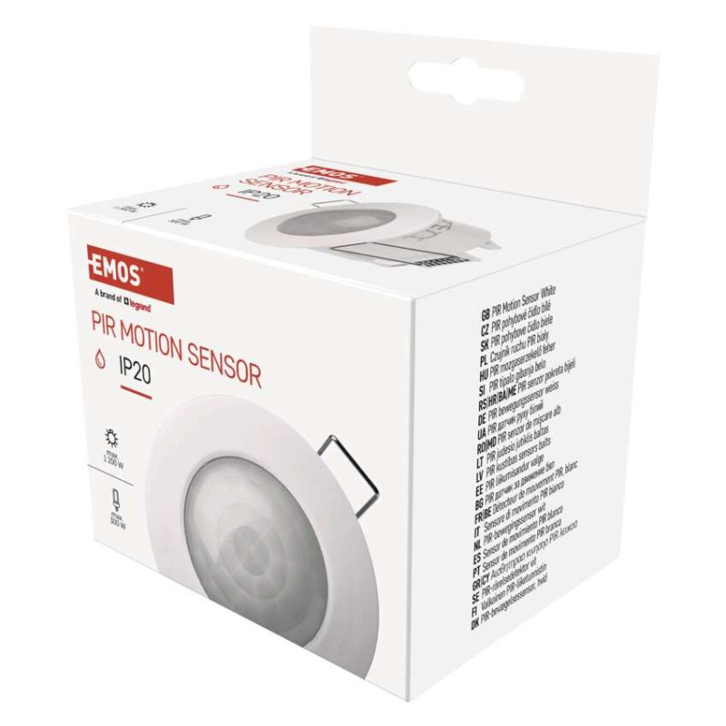 PIR senzor (pohybové čidlo) IP20 1200W, biely 4