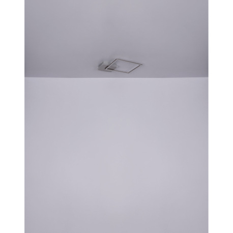 Stropné svietidlo, nikel, akryl opál biely, DxŠxV: 370x370x55, vrátane 1xLED 20W 230V, 1110lm, 3000K 14