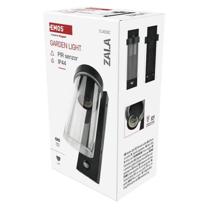 Záhradné nástenné svietidlo ZALA, senzor súmraku, 14,5 x 8,9 x 26,2 cm, 1 x E27, 15 W 7