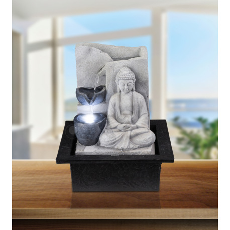 Dekoratívne svietidlo, plast sivý, vrátane čerpadla, DxŠxV:210x185x255, vrátane 1xLED 0,13W 12V. 7