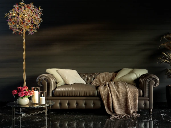 Luxusná kryštálová stojaca lampa 5 x G9 - CA032/F 1