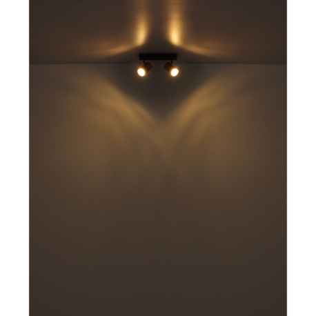 Nástenné svietidlo, kov čierny, hliník medený a čierny, plast dymový, DxŠxV: 260x60x120mm, bez žiaro 17