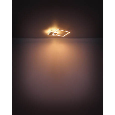 Stropné svietidlo, nikel, akryl opál biely, DxŠxV: 370x370x55, vrátane 1xLED 20W 230V, 1110lm, 3000K 5