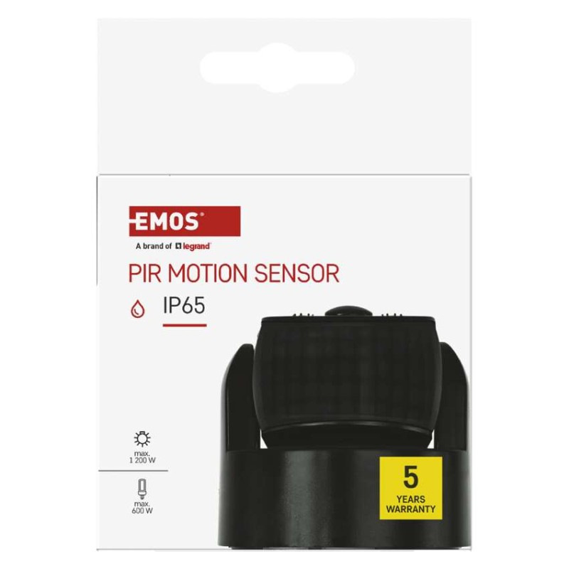 PIR senzor (pohybové čidlo) IP65 1200W, čierna 7