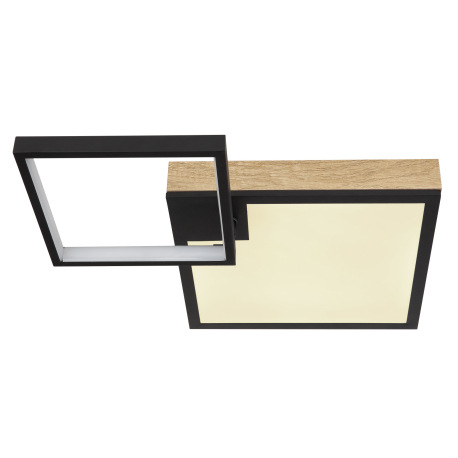 Stropné svietidlo kov čierny matný, MDF imitácia dreva, akryl biely, stmievateľné, niekoľko úrovní p 3