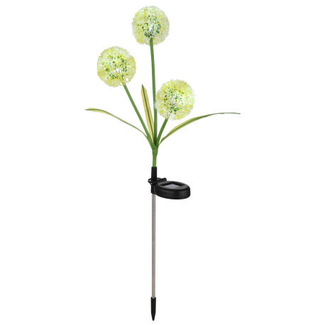 Solárne svietidlo, nerez, plast čierny, plast žltý, plast zelený, vypínač, vrátane batérií AA 200mAh