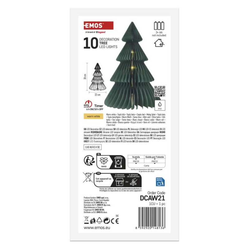 Vianočný papierový stromček so stojanom, 30 cm, vnútorný 5