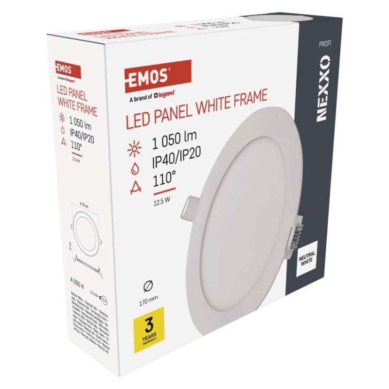 LED vstavané svietidlo NEXXO, kruhové, biely, 12,5W, neutrálna biela 8