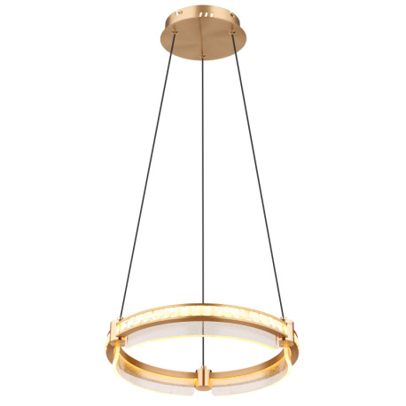 Závesné svietidlo, kov zlatej farby, hliník zlatej farby brúsený, krištále K5 číre, akryl číry, stmi 19