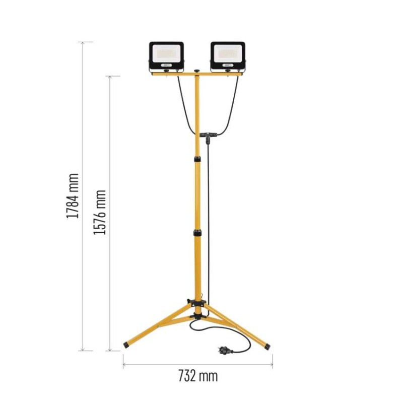 LED reflektor GLARO, 2×100W + trojnožka, neutrálna biela 3