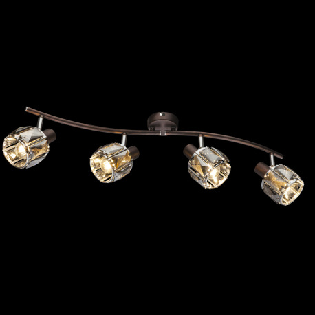 Stropné svietidlo, kov, bronzová, sklenené kryštály, dymová, nastaviteľné ramená, DxV: 700x180, bez 1