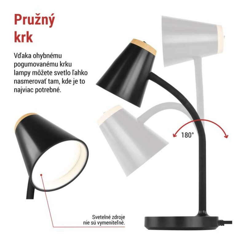 LED stolná lampa TARA, čierna 5