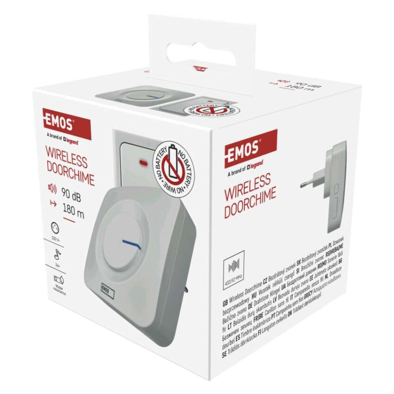 Domový bezdrôtový zvonček bez baterie P5729 do zásuvky 12