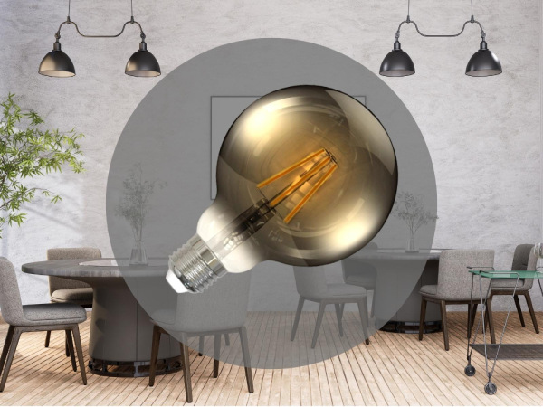 LED dekoratívna žiarovka / filament 4W SMOKE - G95 / E27 / 2000K - ZBF101 5