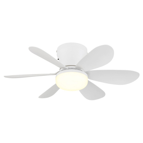 Stropný ventilátor, kov/plast, matná biela, stmievateľný, viacero rýchlostí pomocou nástenného vypín 6