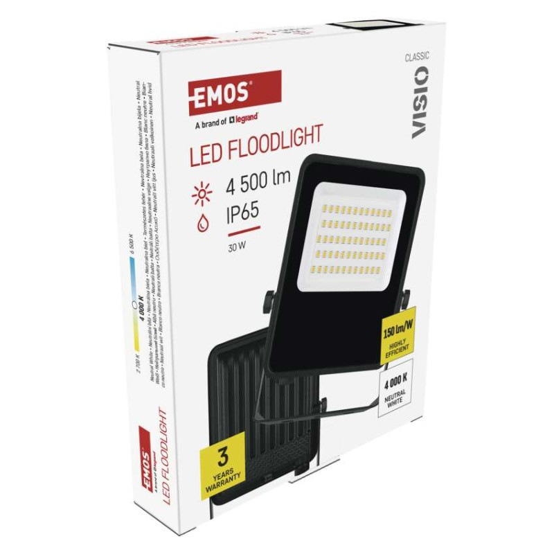 LED reflektor VISIO čierny, 30W neutrálna biela 14