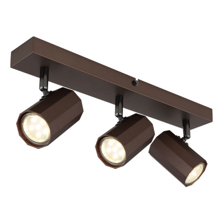 Stropné svietidlo, kov bronzový matný, hliník bronzový matný, DxŠxV: 390x60x145mm, bez žiaroviek 3x