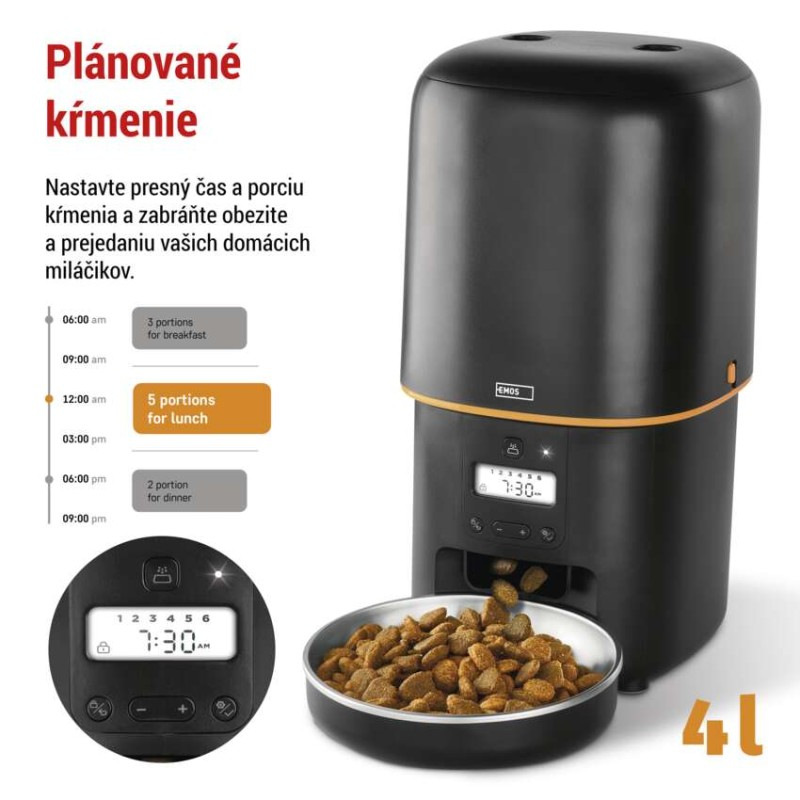 Dávkovač krmiva Pet Care, 4 l, čierny 4