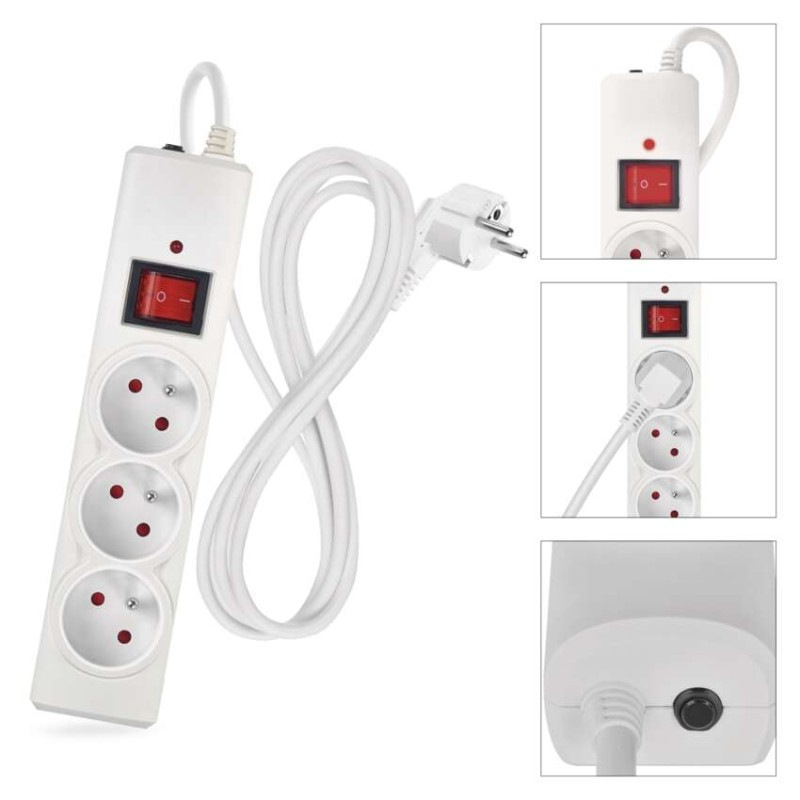 Prepäťová ochrana – 3 zásuvky, 1,5 m, biela 9