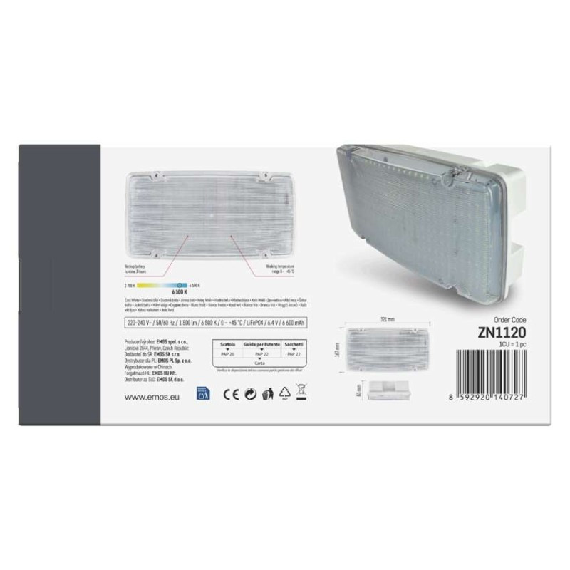 LED Núdzové svietidlo NESSI 10W 3h IP66 10