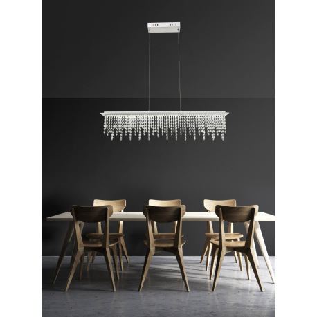 Závesné svietidlo, chróm, K5 kryštály priehľadné, stmievateľné, zmena farby svetla 3000-4500-6000K, 10