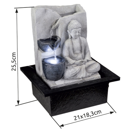 Dekoratívne svietidlo, plast sivý, vrátane čerpadla, DxŠxV:210x185x255, vrátane 1xLED 0,13W 12V. 10