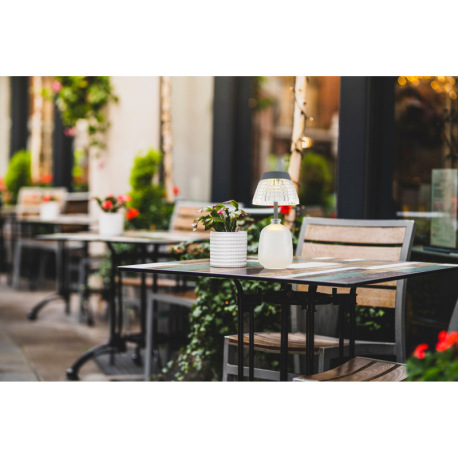 Solárne svietidlo, satinované sklo, antracitový plast, priehľadný akryl, posuvný spínač, batéria AAA 1