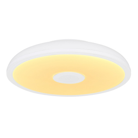 Stropné svietidlo, plast biely, Bluetooth, reproduktor 3W, päm.funkcia, nočné svetlo, stmievateľné, 19