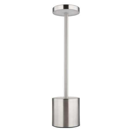 Nabíjateľná stolová lampa, kov matný nikel, plast biely, dotykové zapnutie/vypnutie, plynulé dotykov 2