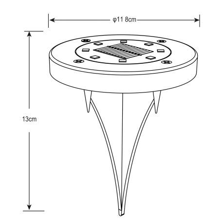 Solárne svietidlo, nerezová oceľ, plast, čierna, 2ks v balení, so zapichovacím hrotom, IP44, vypínač 9