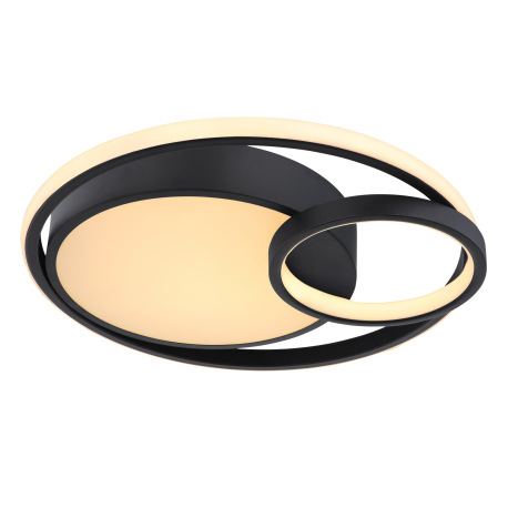 Stropné svietidlo, kov čierny matný, plast opál, Ø:405, V:100, vrátane 1xLED 36W 230V, zdroj 3800lm,