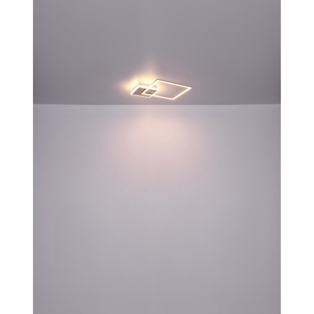 Stropné svietidlo, nikel, akryl opál biely, DxŠxV: 370x370x55, vrátane 1xLED 20W 230V, 1110lm, 3000K 13