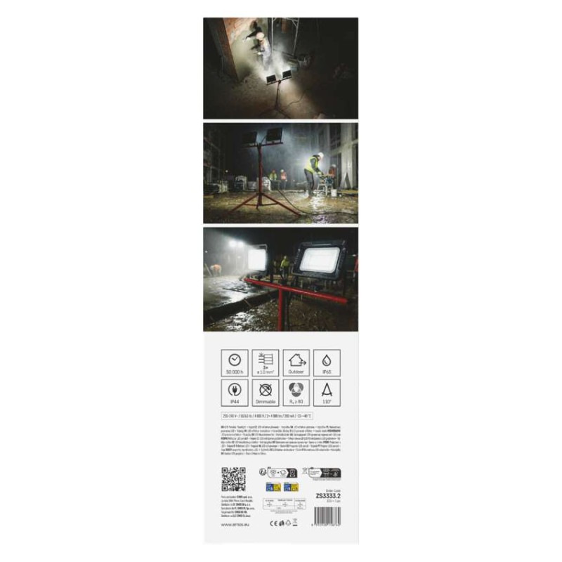 LED reflektor ELION, 2×30W + trojnožka, neutrálna biela 12