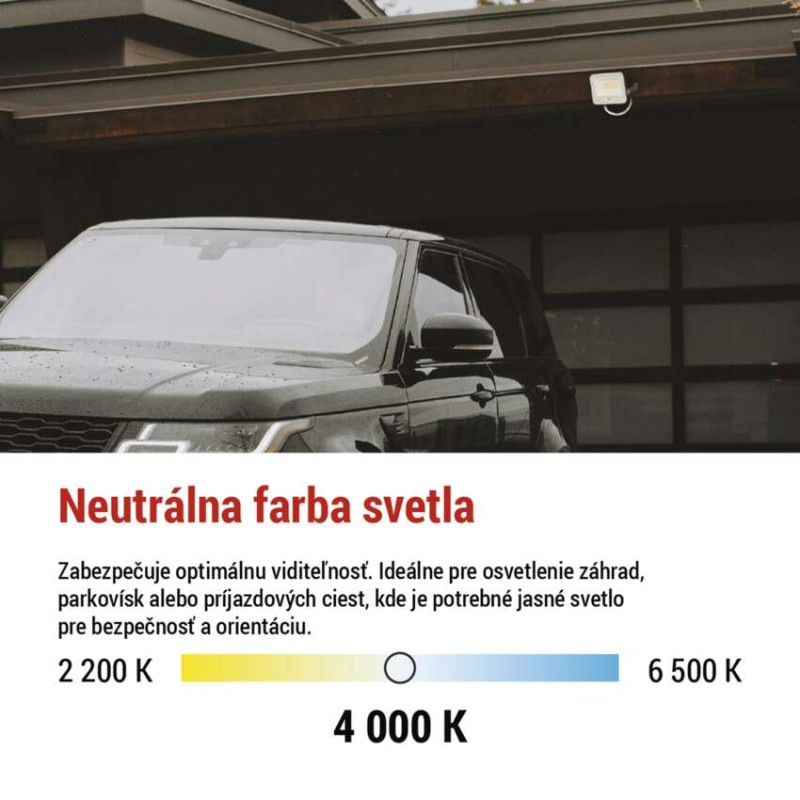 LED reflektor GLARO 20W, biely, IP65, 2000 lm, neutrálna biela 8