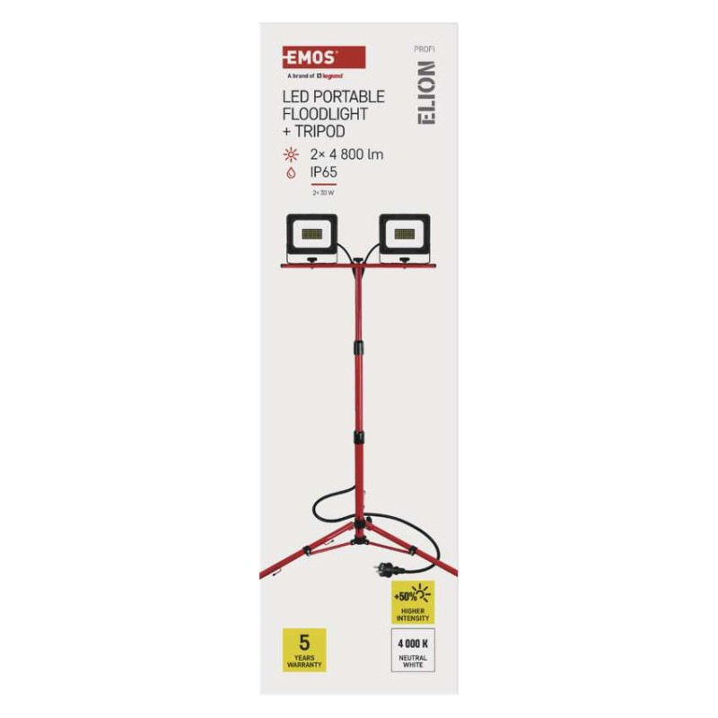 LED reflektor ELION, 2×30W + trojnožka, neutrálna biela 11