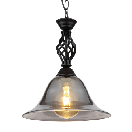 Závesné svietidlo, kov čierny matný, dymové sklo, kábel PVC čierny, ø:295mm, V: 1300mm, bez žiarovky 4