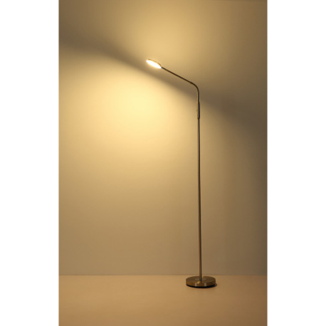 Stojanová lampa, kov nikel matný, akryl satinovaný, priehľadné, dotykové zapnutie/vypnutie, dotykový 12